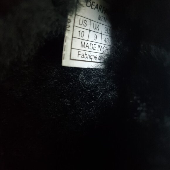 Bearpaw Moc II Men's Slippers Sheepskin Black Size 10 New - Picture 7 of 10